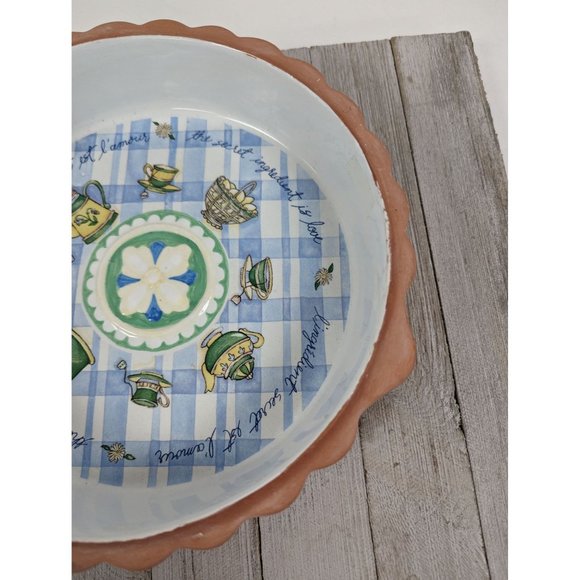 Russ Berrie & Co Deep Dish 9 1/2” Pie Plate Holiday The Secret Ingredient Is Lov - Picture 3 of 9